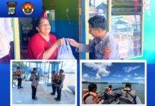 Wujud Kepedulian, Satpolairud Polresta Bulungan Salurkan Bansos di Pulau Tias
