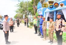 Kapolresta Bulungan Ikuti Tinjauan Pos Pengamanan “Ketupat Kayan 2025” oleh Kapolda Kaltara