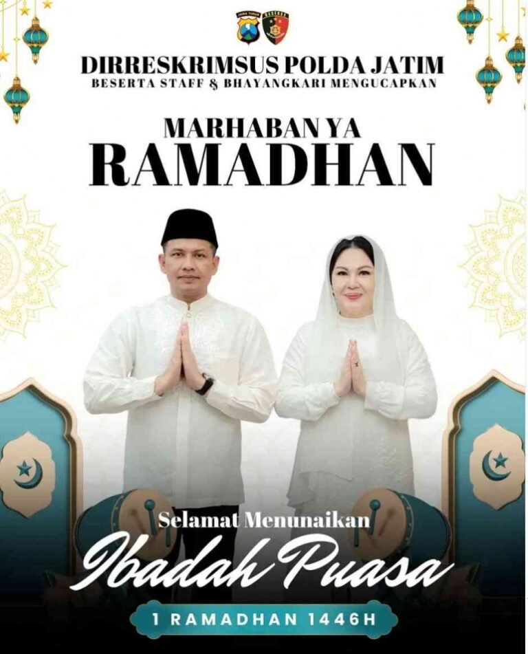 Kombes Pol. Budi Hermanto Beserta Istri Mengucapkan Selamat Menunaikan Ibadah Puasa Ramadhan 1446 H Kombes Pol. Budi Hermanto Beserta Istri Mengucapkan Selamat Menunaikan Ibadah Puasa Ramadhan 1446 H