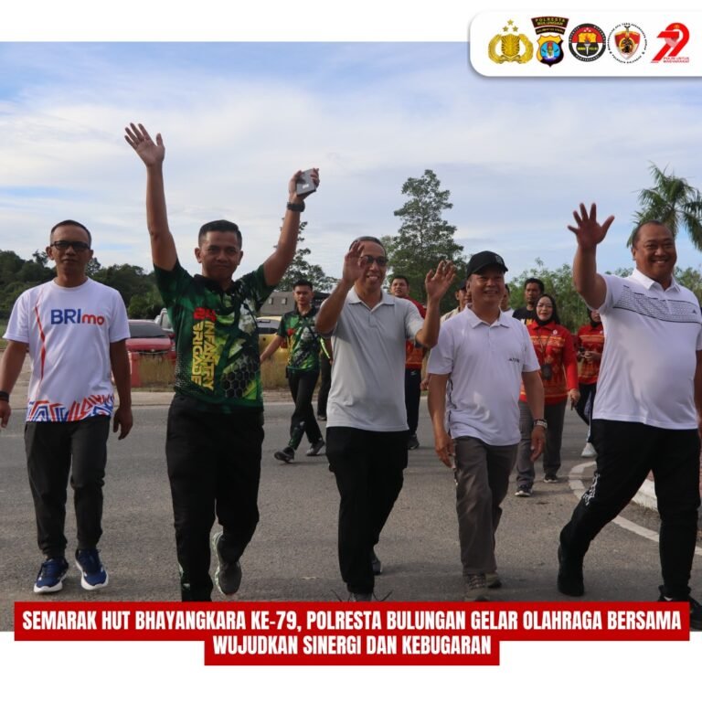 Semarak HUT Bhayangkara ke-79, Polresta Bulungan Gelar Olahraga Bersama Wujudkan Sinergi dan Kebugaran