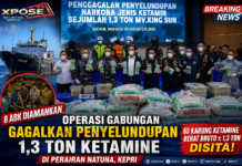 OPERASI GABUNGAN GAGALKAN PENYELUNDUPAN 1,3 TON KETAMINE DI PERAIRAN NATUNA Kepulauan Riau, 9 Agustus 2026